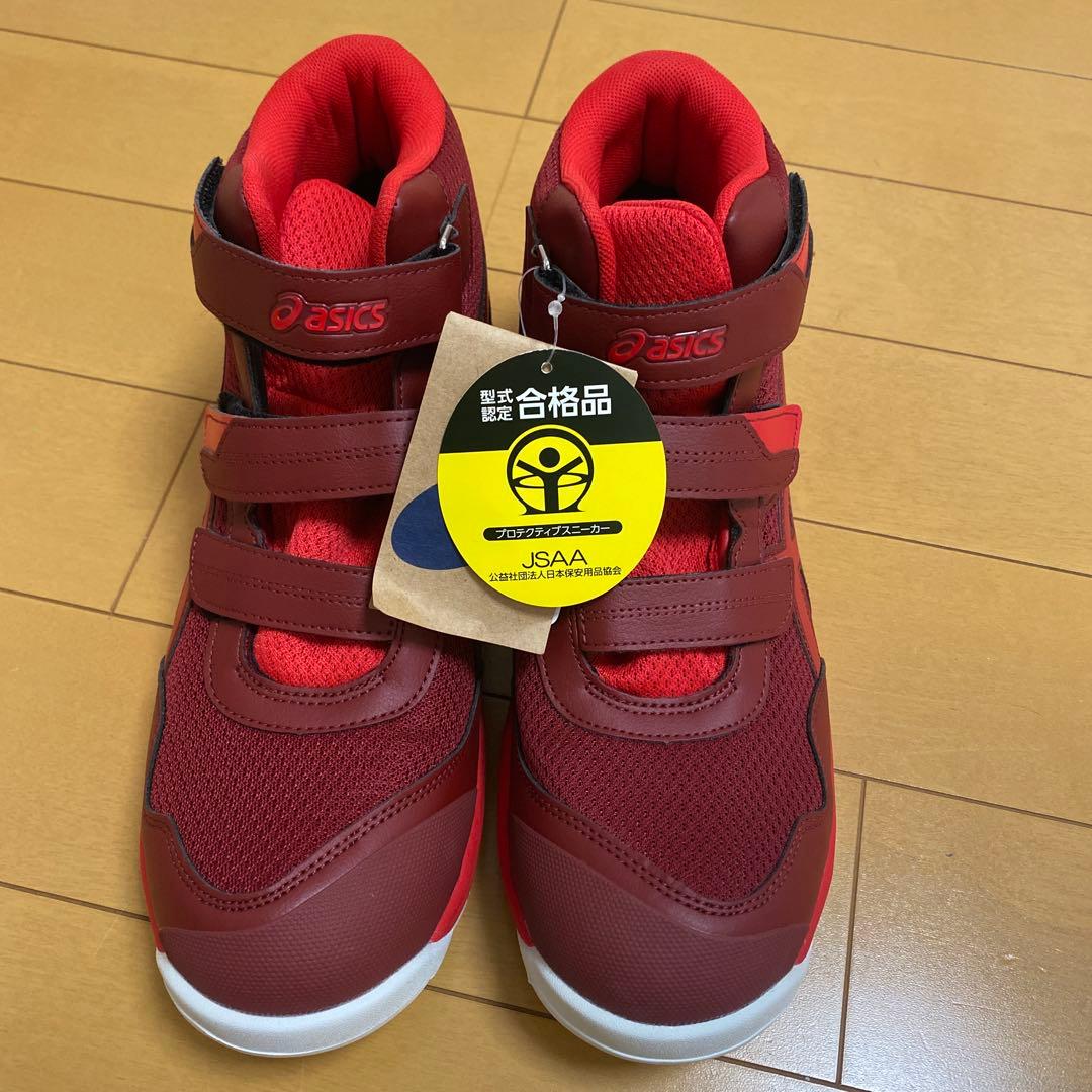 新品未使用　アシックス 安全靴　cp216 28cm 赤 クラシックレッド 新作] アシックス 安全靴 ウィンジョブ CP216 ビートジュース