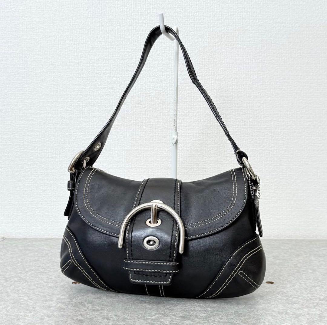バッグ Coach Small Soho Black Leather Shoulder Amazon | [コーチ] バッグ スムースレザー ミニ ロゴ サッチェル 2WAY